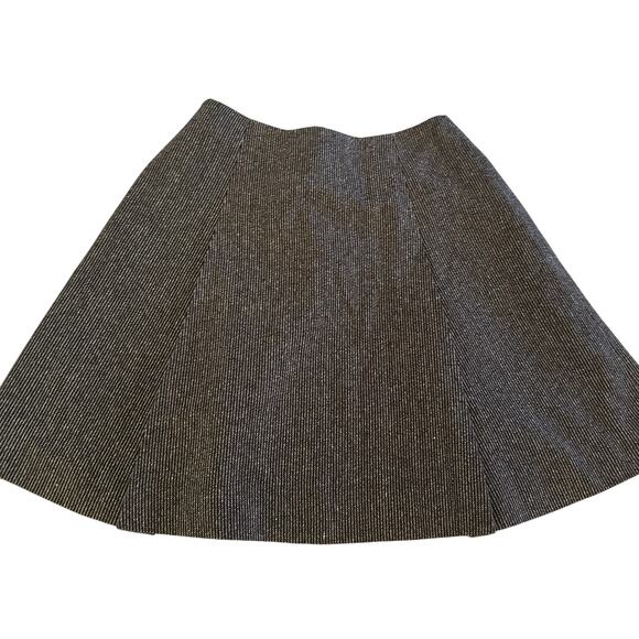 AKA Eddie Bauer Silk & Wool Skirt Mini Vintage sz 8 academia black pinstripe - Picture 5 of 7